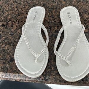 TOP Moda Women's Glittering Silver Sandals